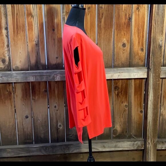 Peck & Peck top career slinky cold shoulder orange salmon Sz Xl FIRM on PRICE - Picture 3 of 4
